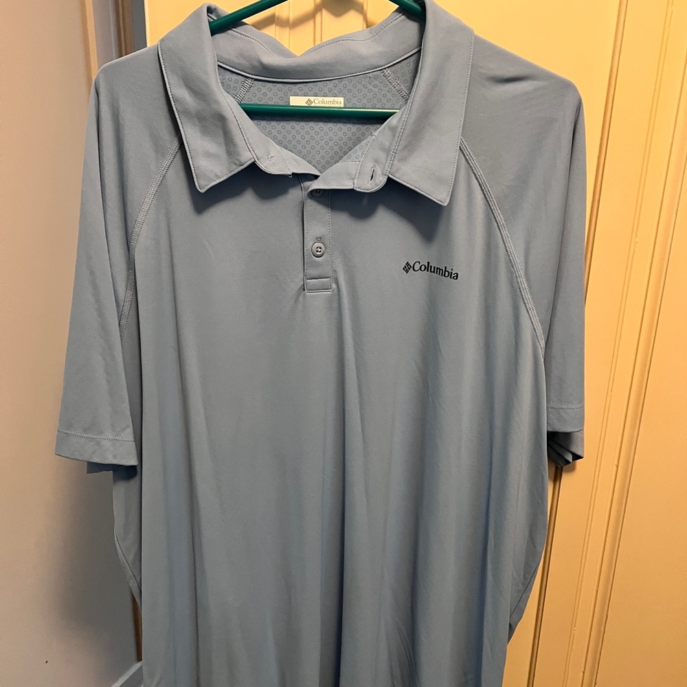 Columbia Men's XXL Light Blue Polo Shirt